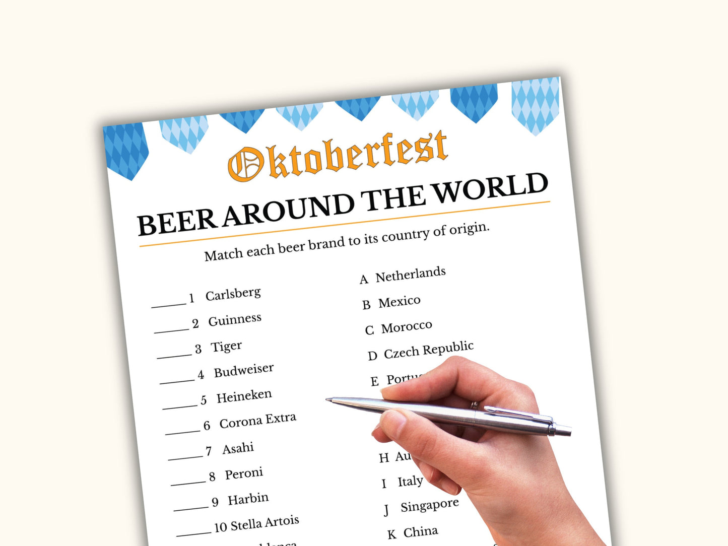 Oktoberfest Beer around the World Game