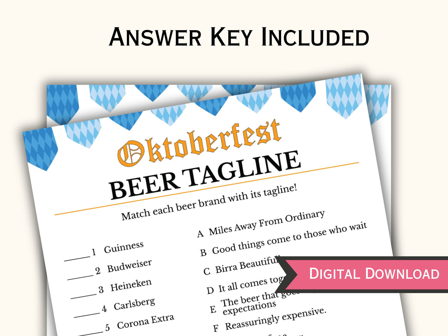 Oktoberfest Beer Tagline Game