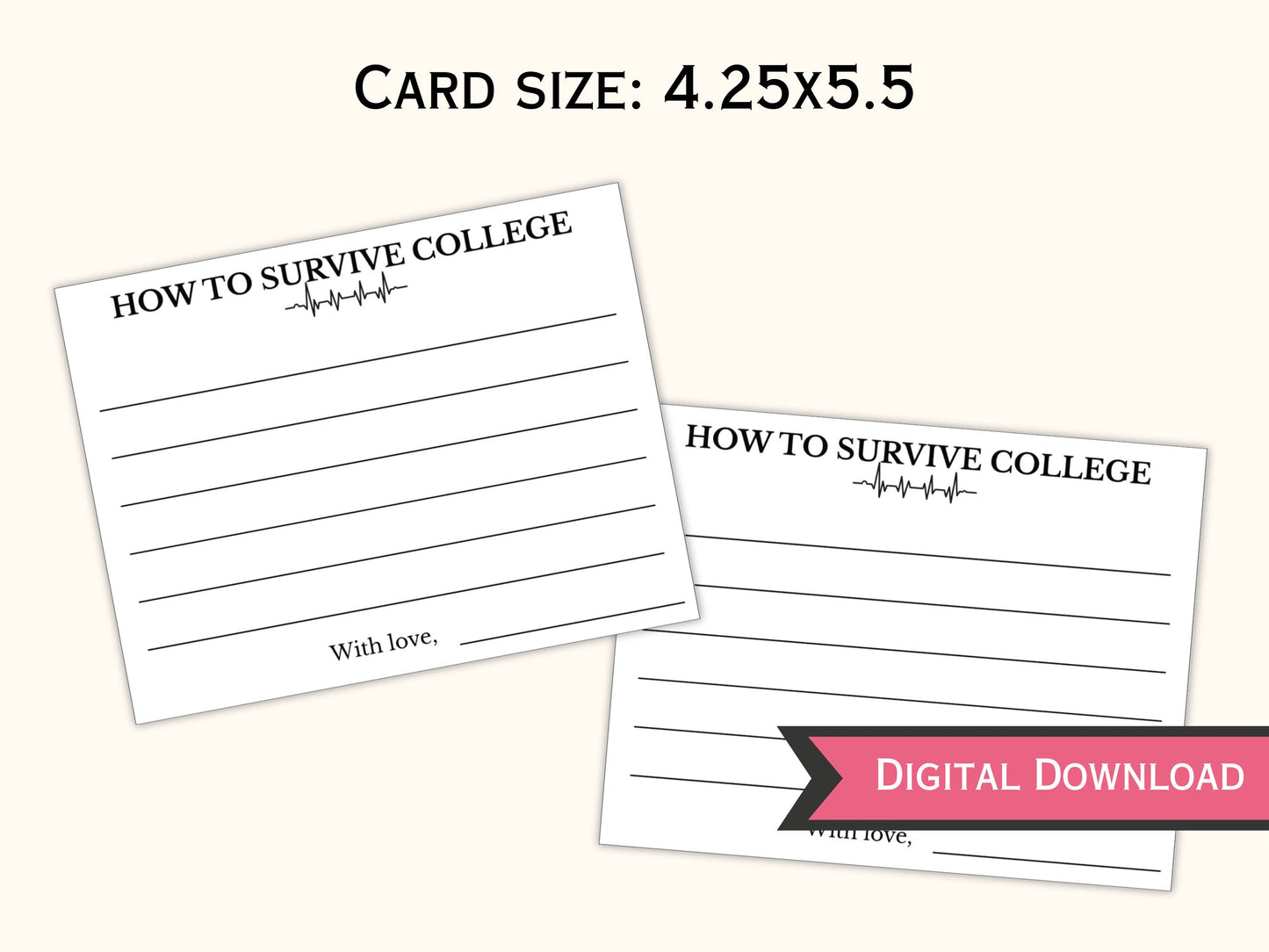 How to Survive College Advice and Wishes Cards