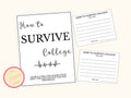 How to Survive College Advice and Wishes Cards
