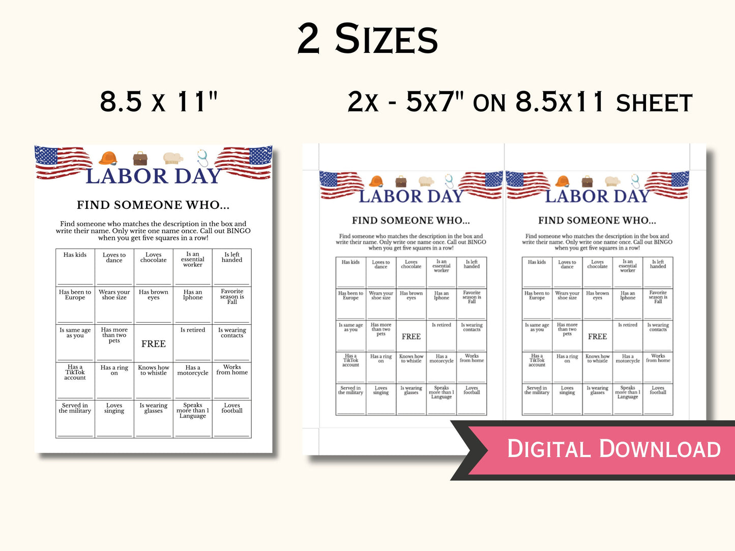 Labor Day Find the Guest Bingo
