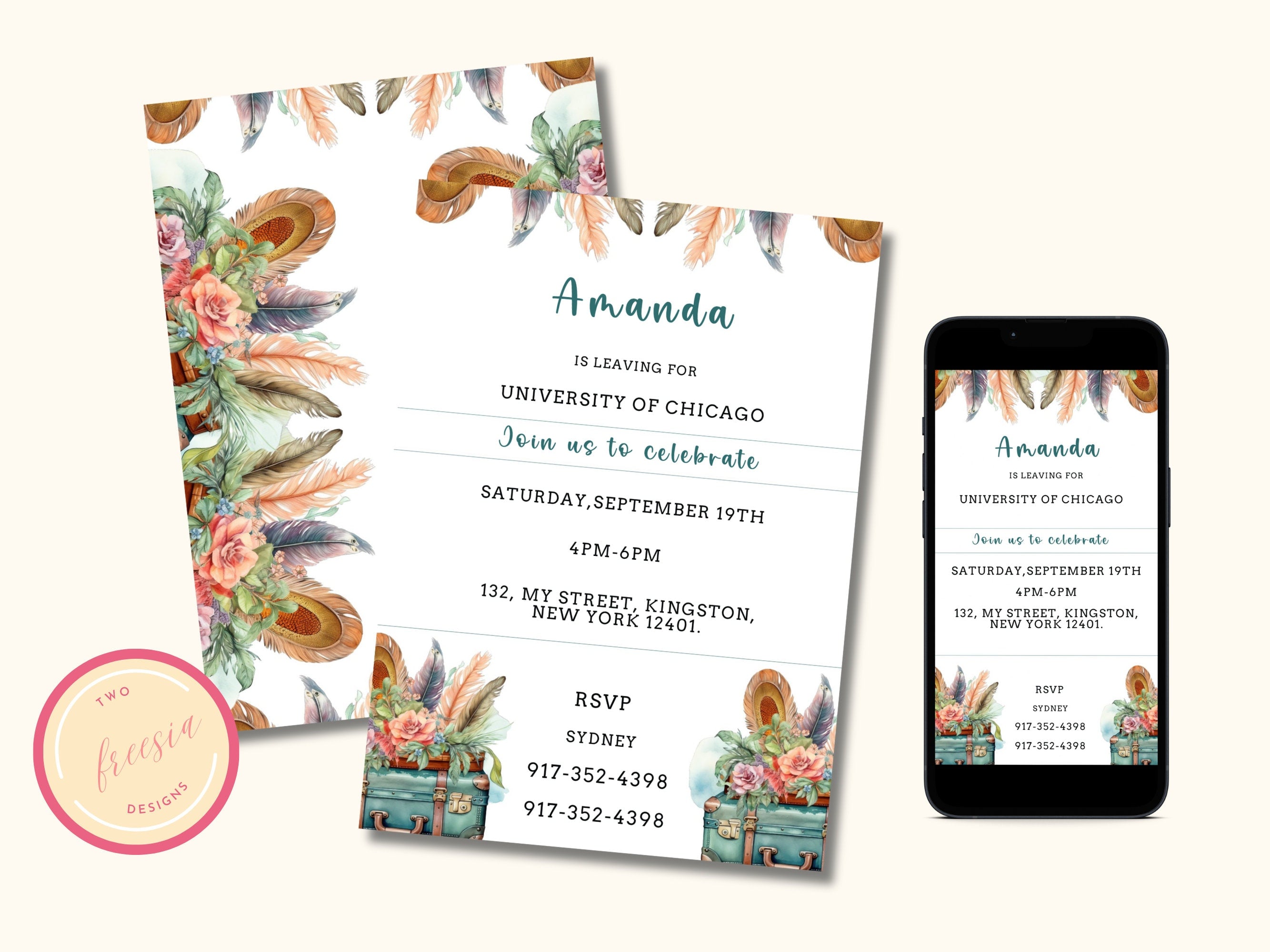 College Going Away Party Invitation