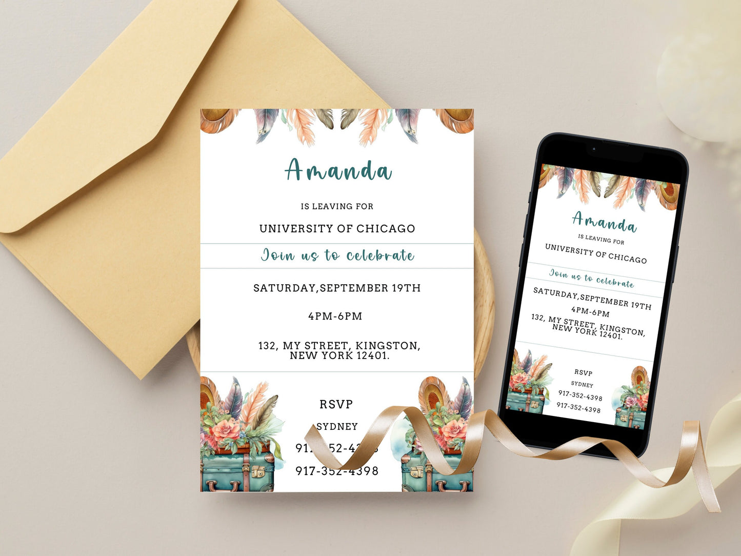 College Going Away Party Invitation