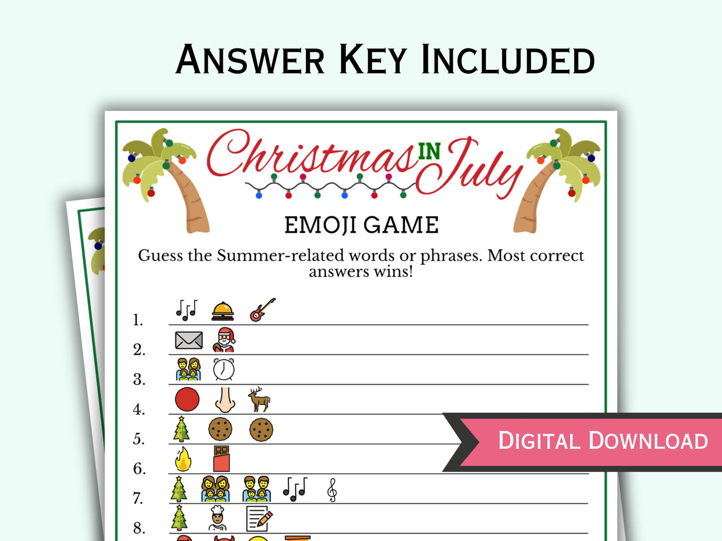 Christmas In July Emoji Game