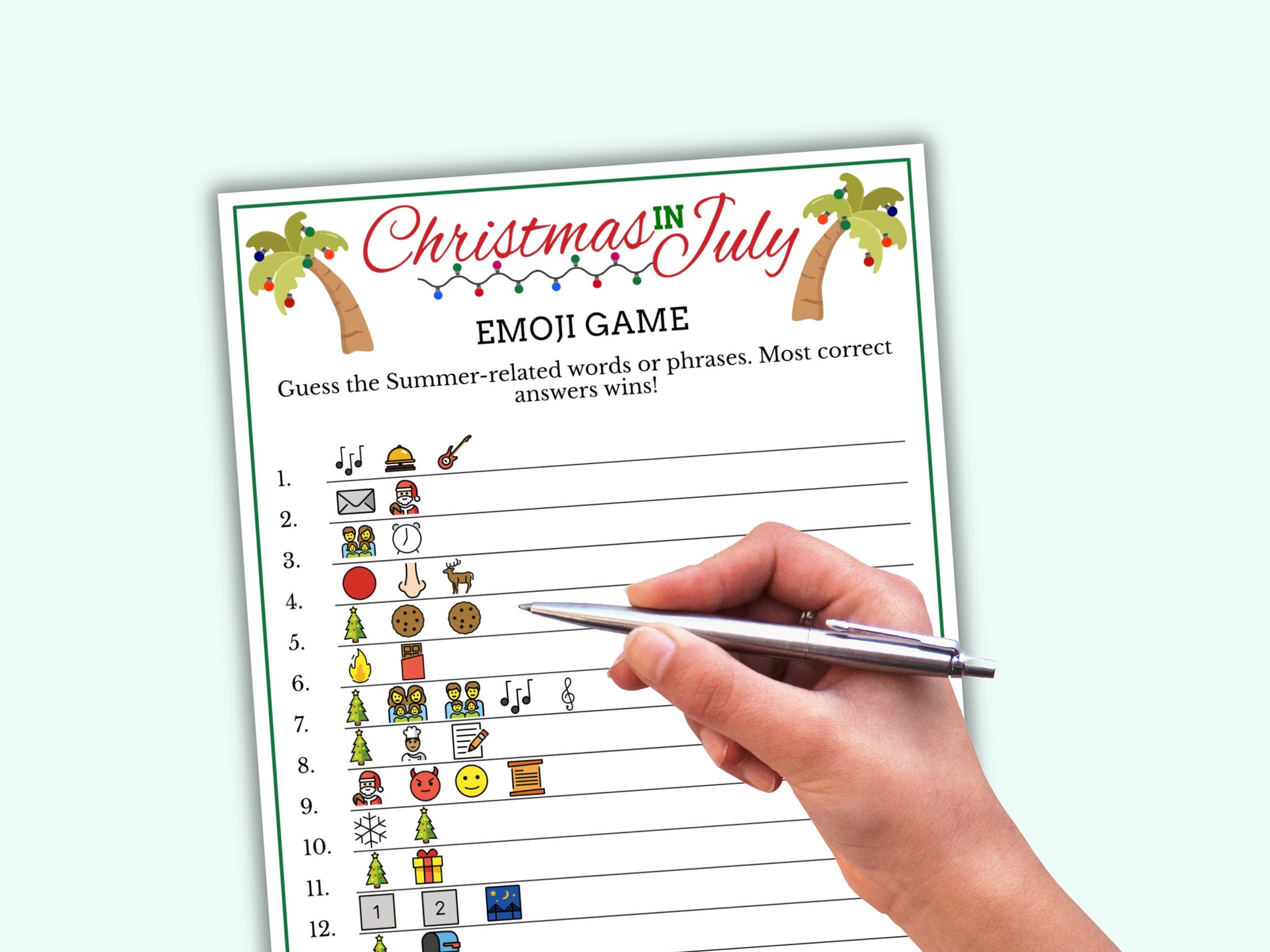 Christmas In July Emoji Game