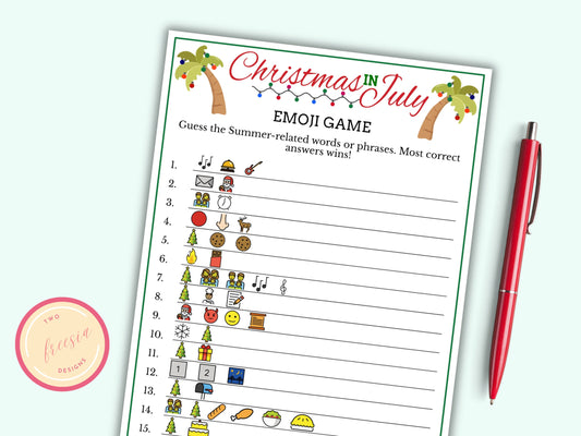 Christmas In July Emoji Game