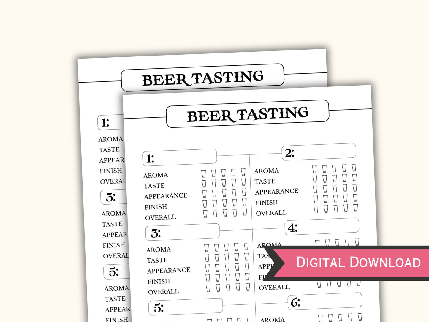 Printable Beer Tasting Scorecard
