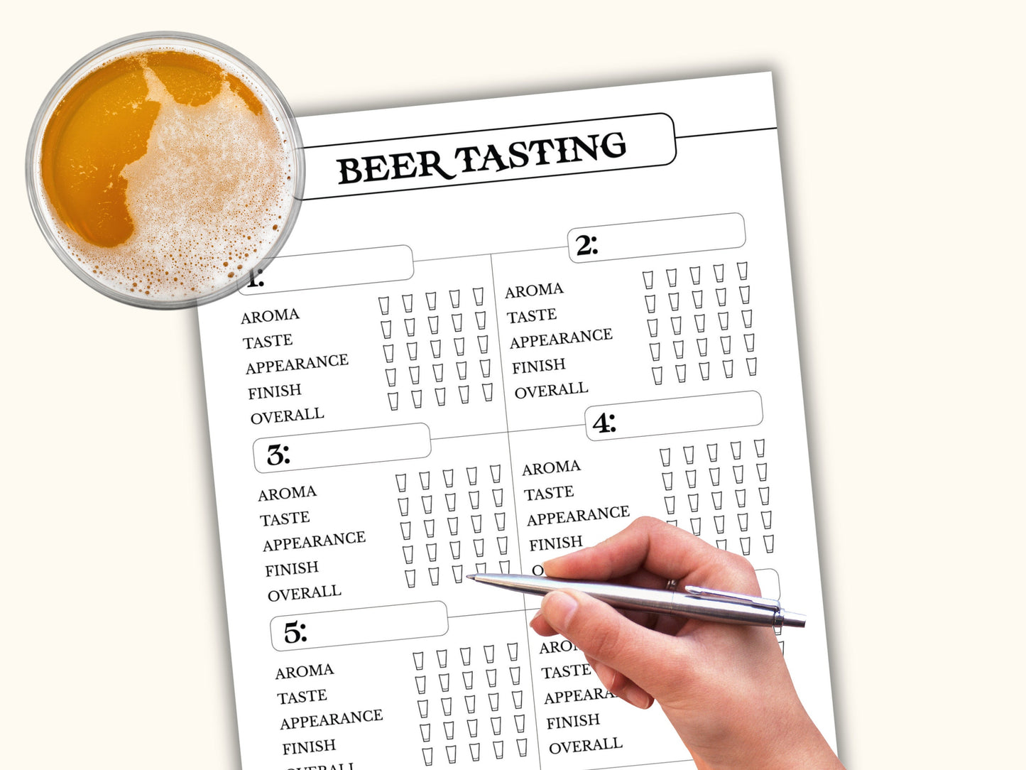 Printable Beer Tasting Scorecard