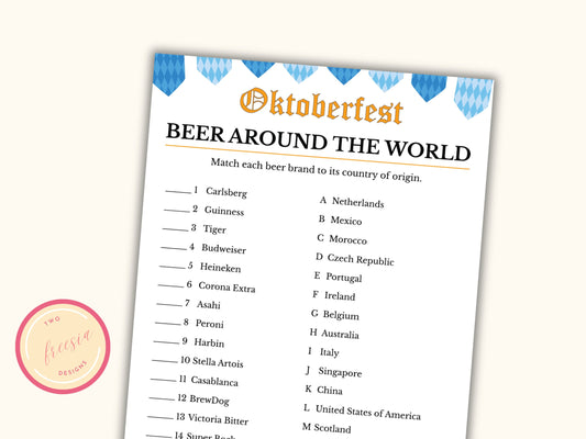 Oktoberfest Beer around the World Game