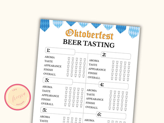 Oktoberfest Beer Tasting Scorecard