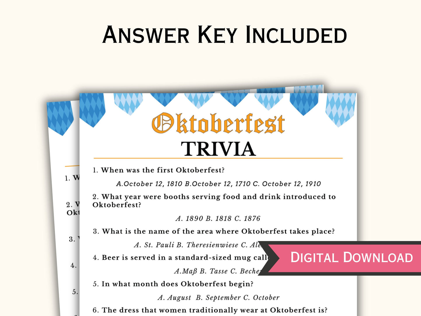 Oktoberfest Trivia Game