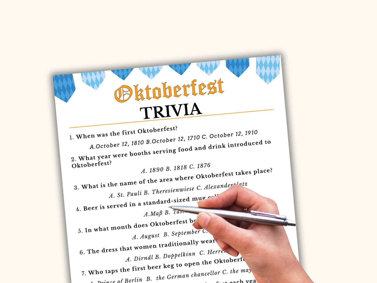 Oktoberfest Trivia Game