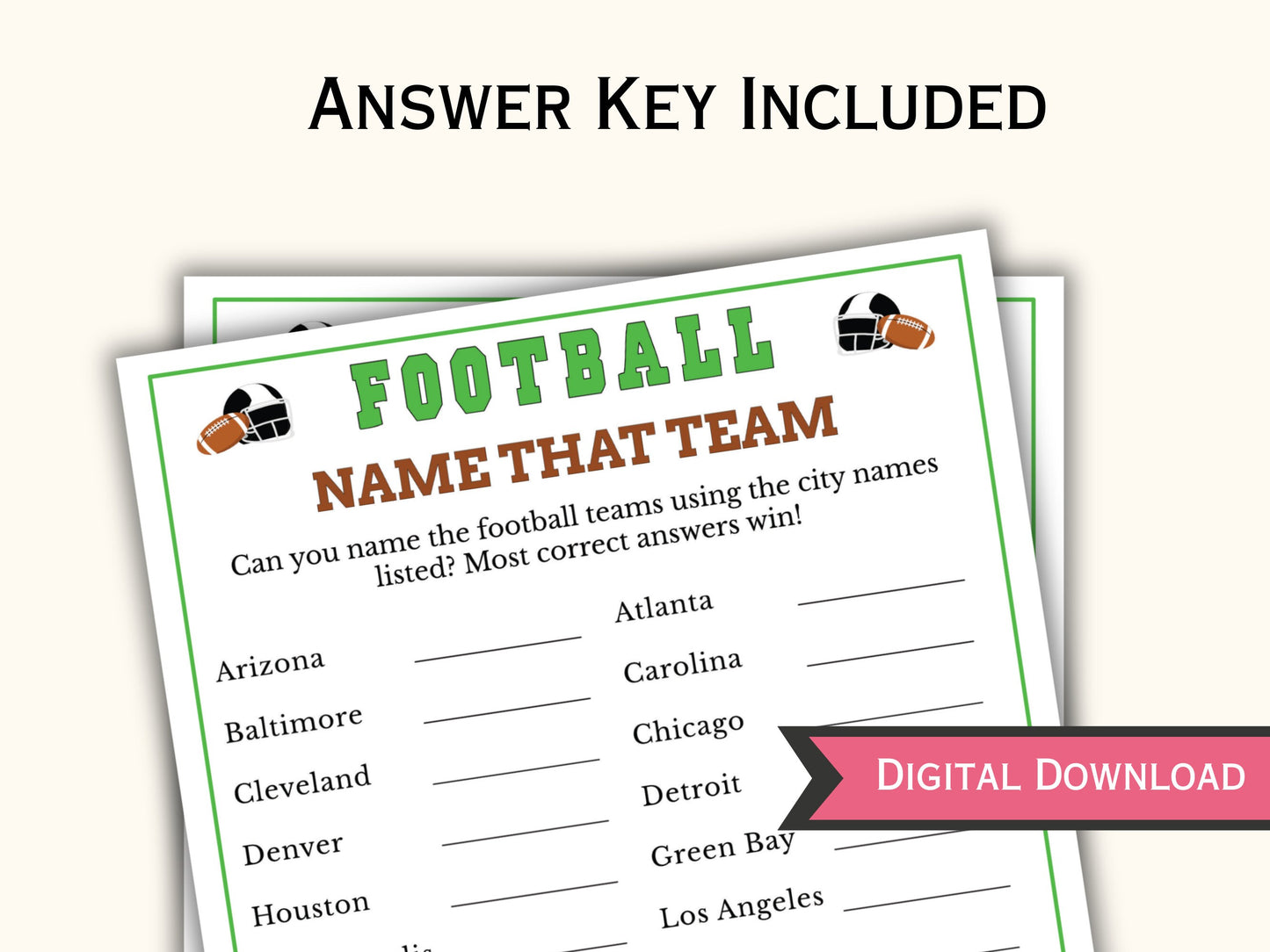 Football Name that Team Game