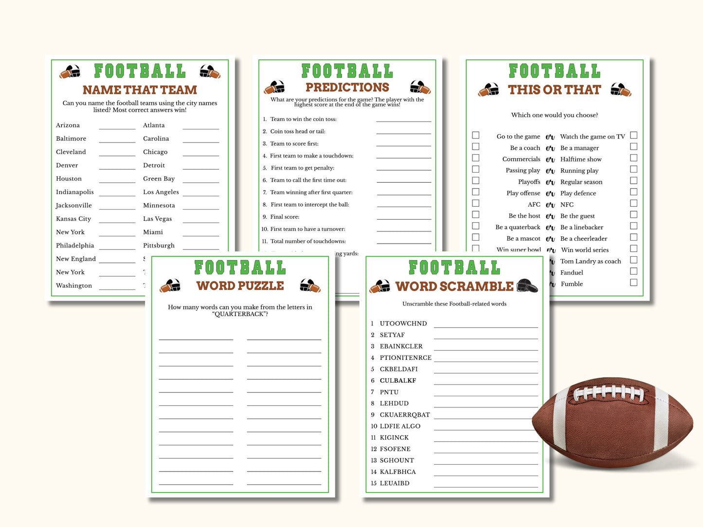 15 Football Party Games