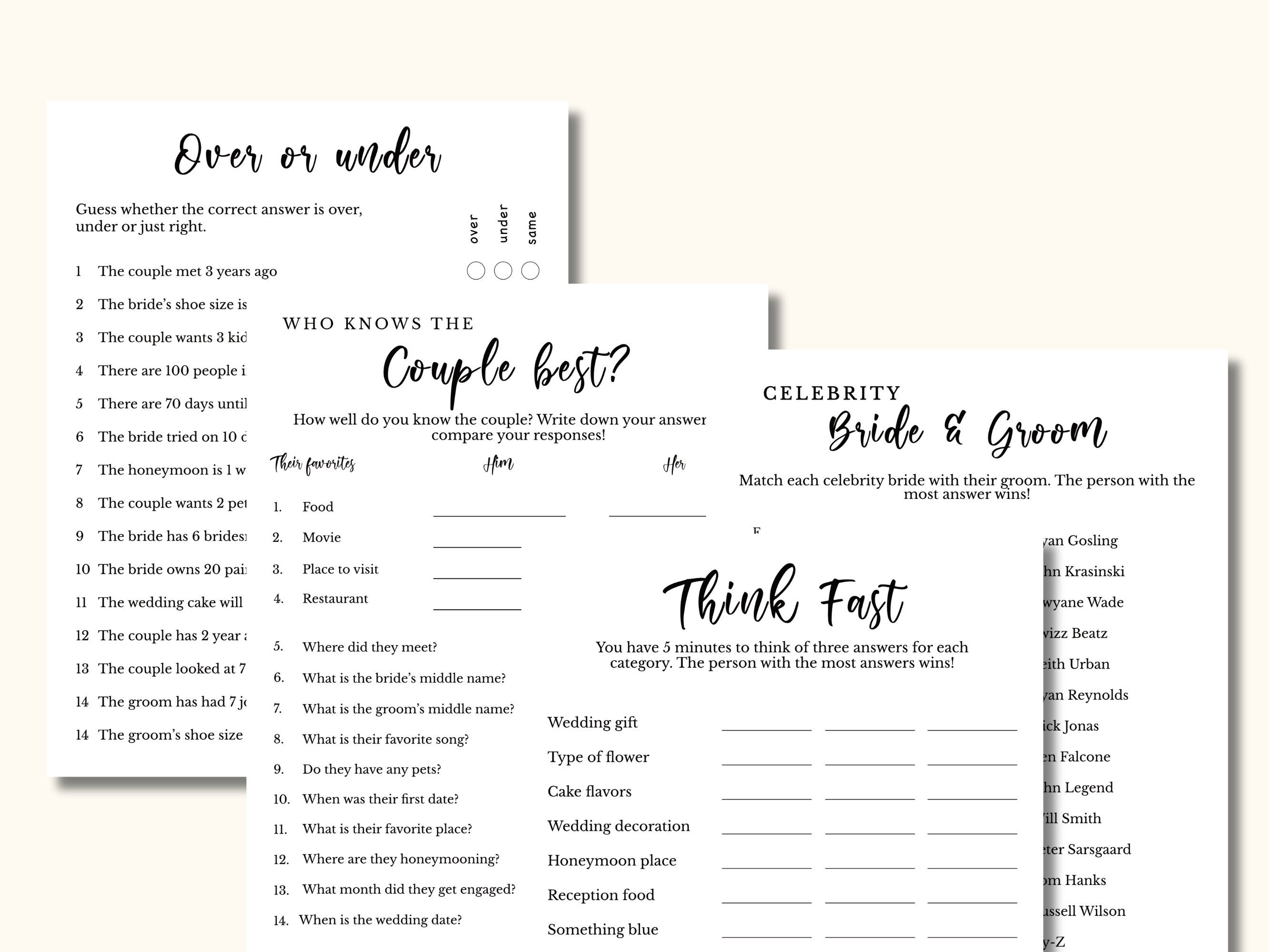 12 Couples Shower Games