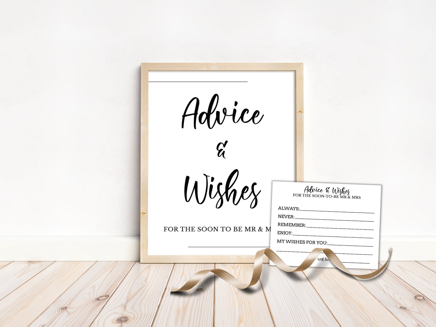 Advice and Wishes Cards & Sign - Bridal Party