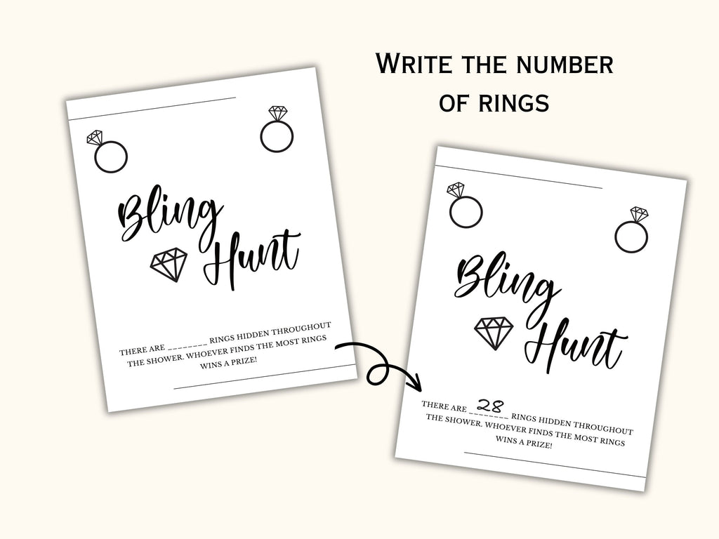 Bridal Shower Game - Bling/Ring Hunt
