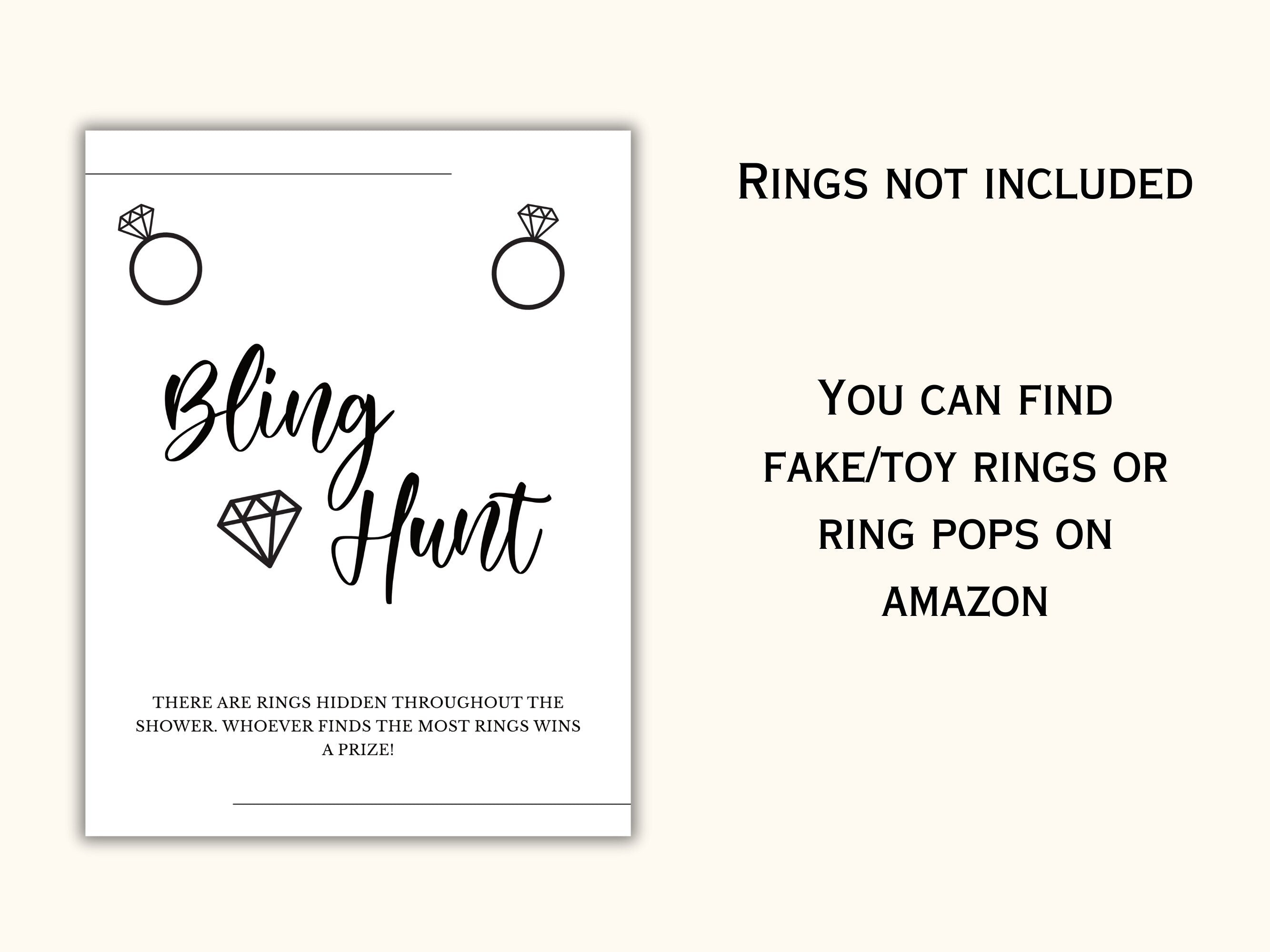 Bridal Shower Game - Bling/Ring Hunt