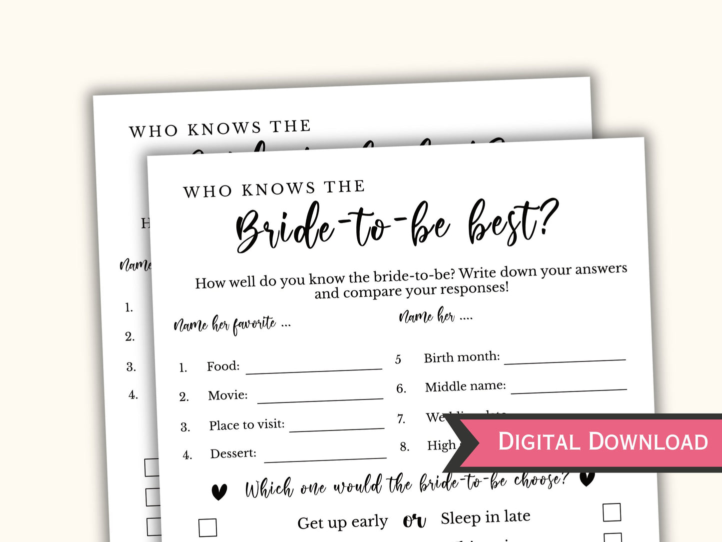 Who knows the Bride-to-be best?