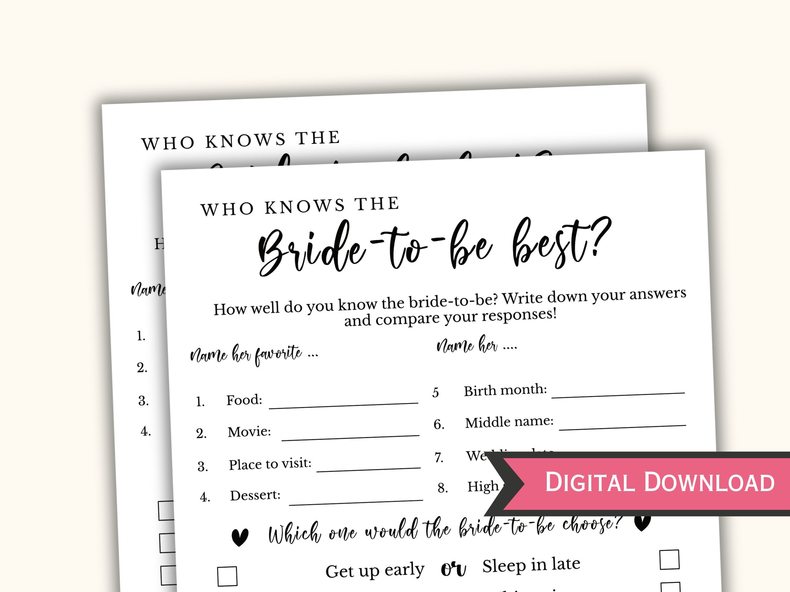 Who knows the Bride-to-be best?
