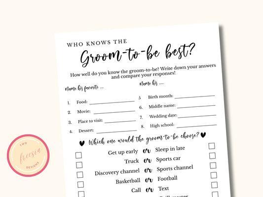 Who knows the Groom-to-be best?