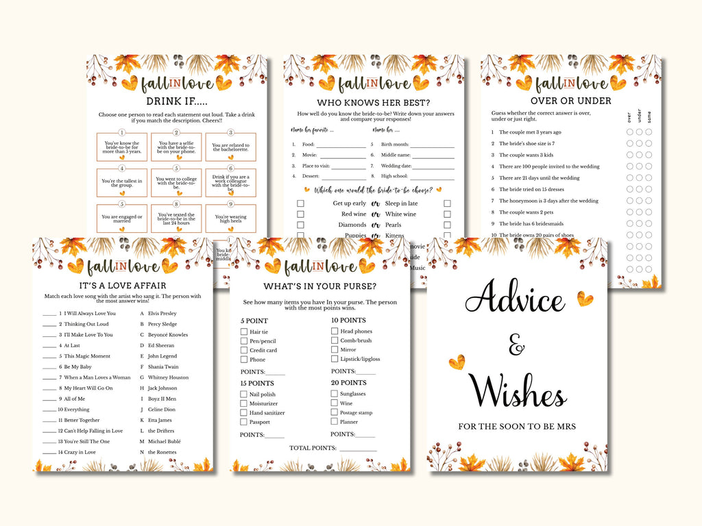 10 Fall in Love Bridal Shower Games