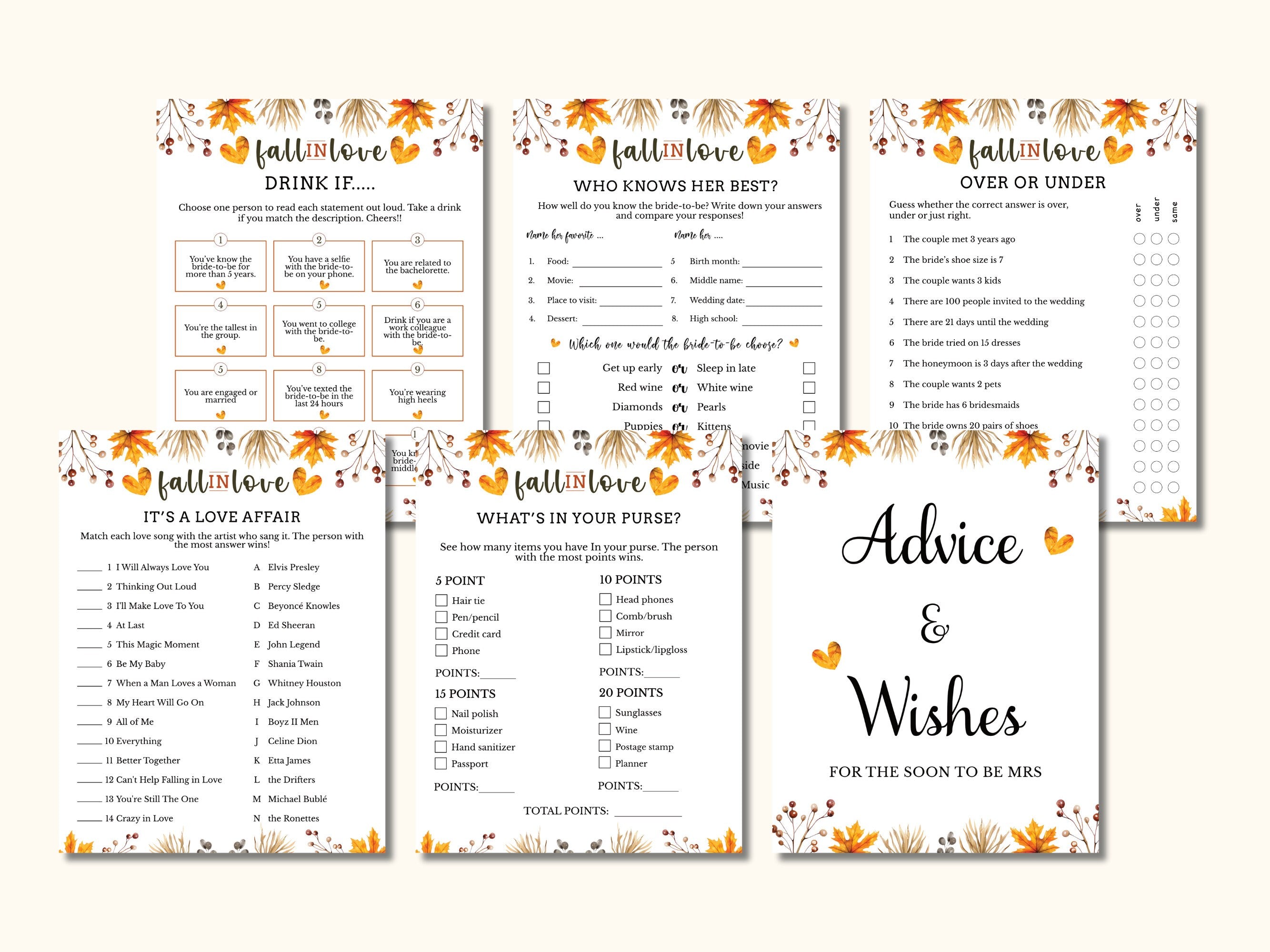 10 Fall in Love Bridal Shower Games