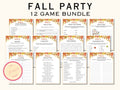 Fall Party Game Bundle - 12 Printable Games
