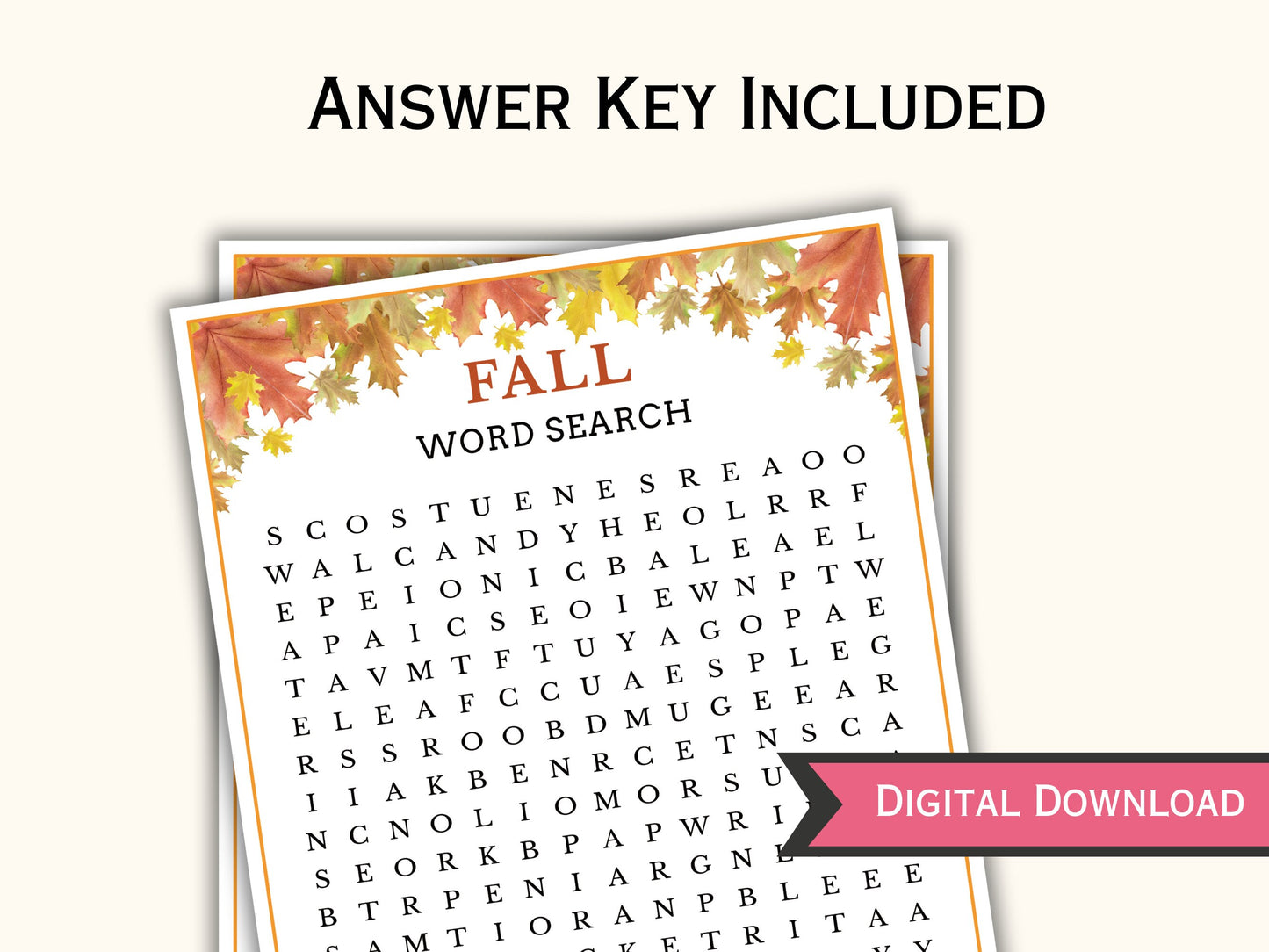 Fall Word Search Game