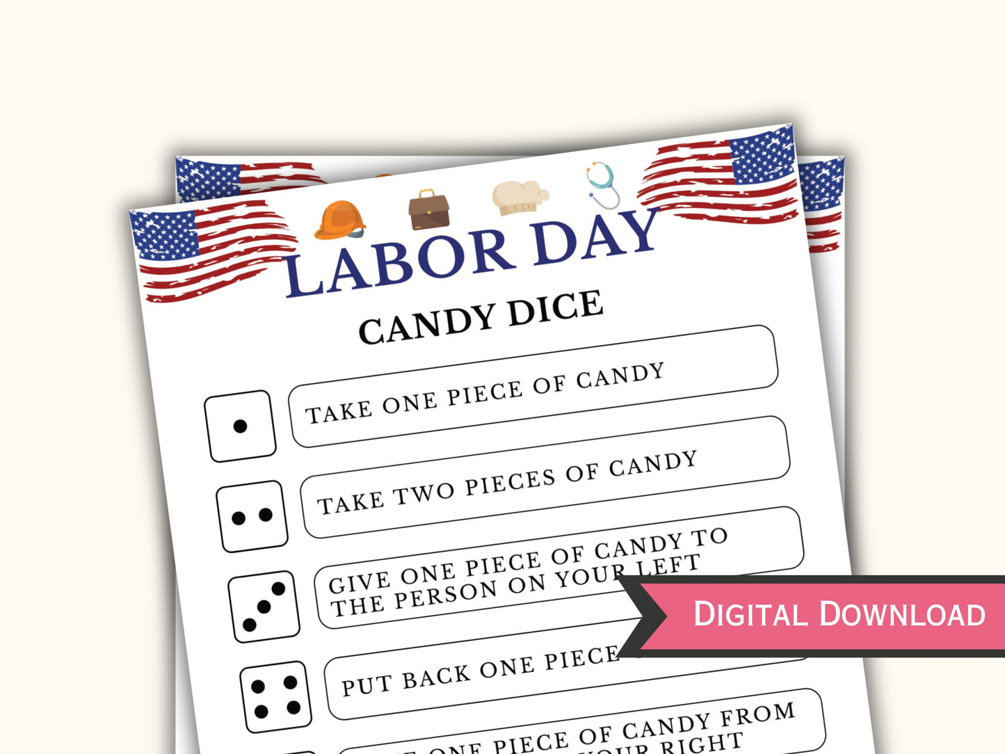 Labor Day Candy Dice Game