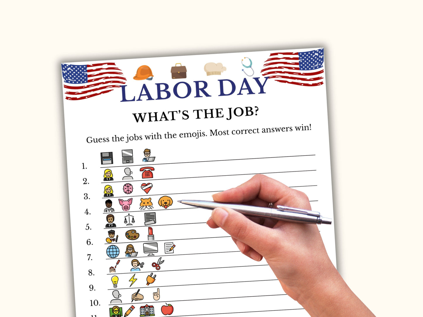 Labor Day Emoji Pictionary Game