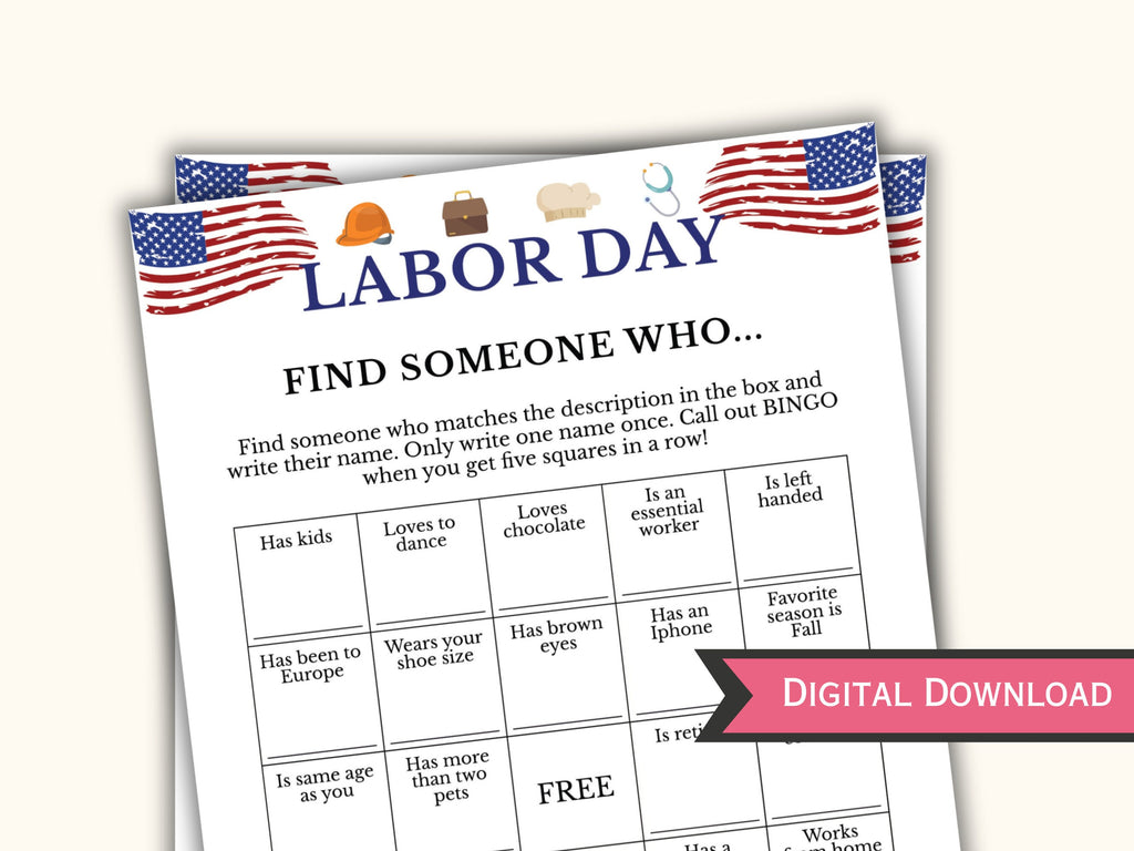 Labor Day Find the Guest Bingo