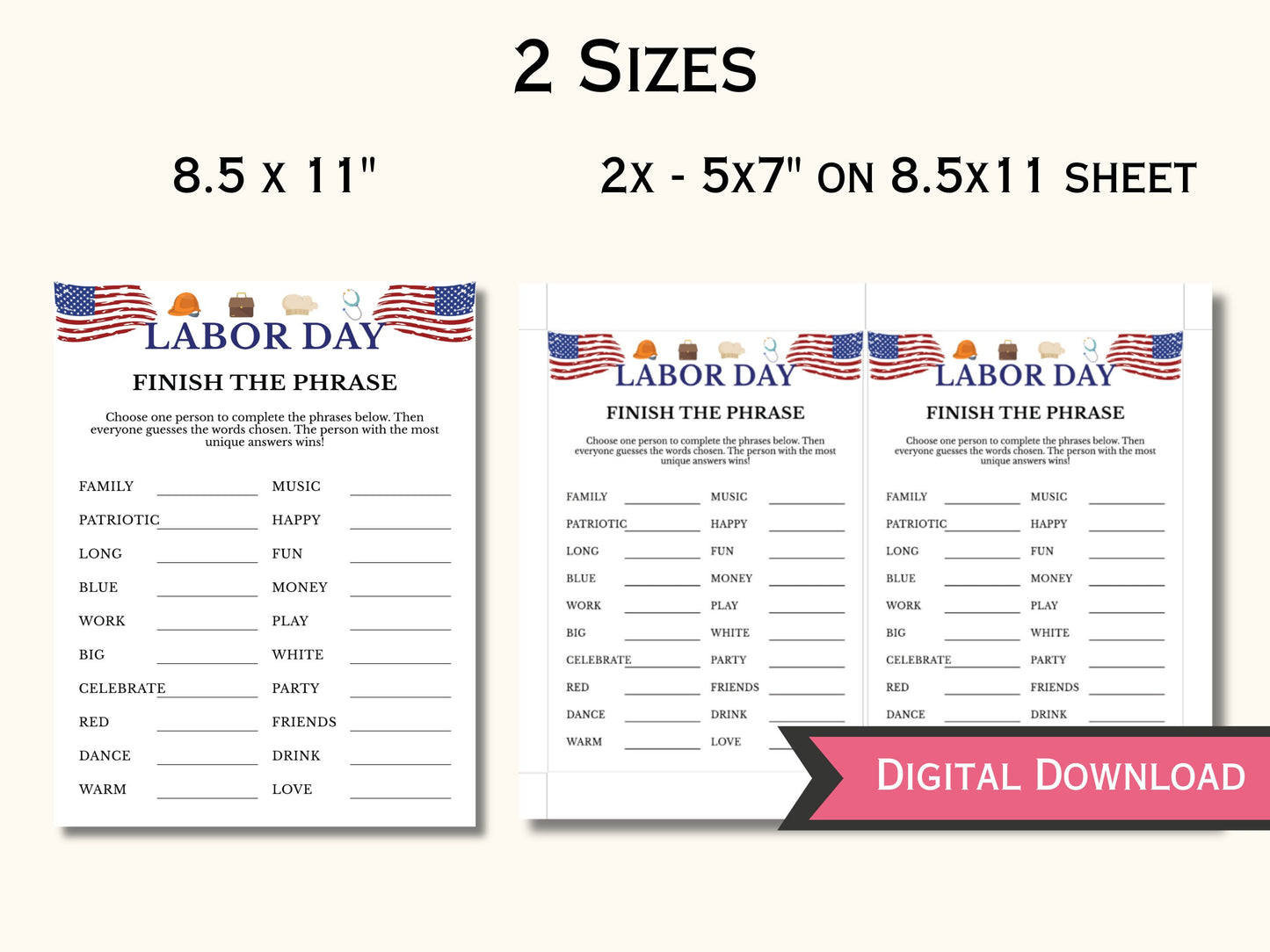 Labor Day Finish the Phrase Game
