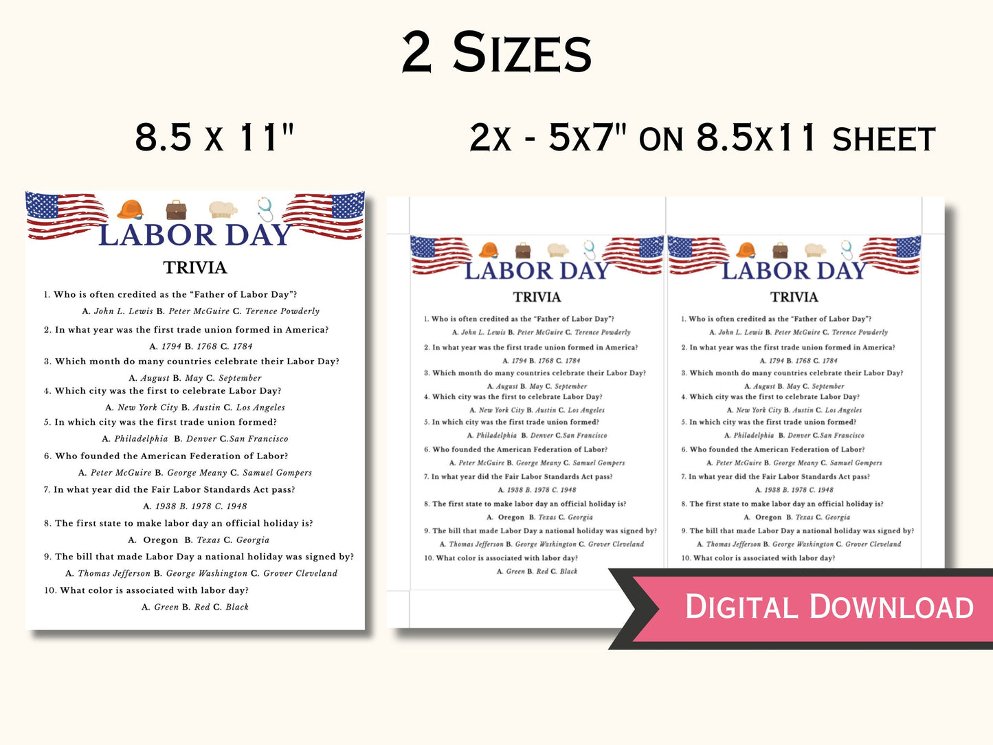 Labor Day Trivia Party Game