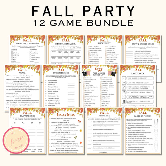 Fall Games Printable (12 Game Bundle)