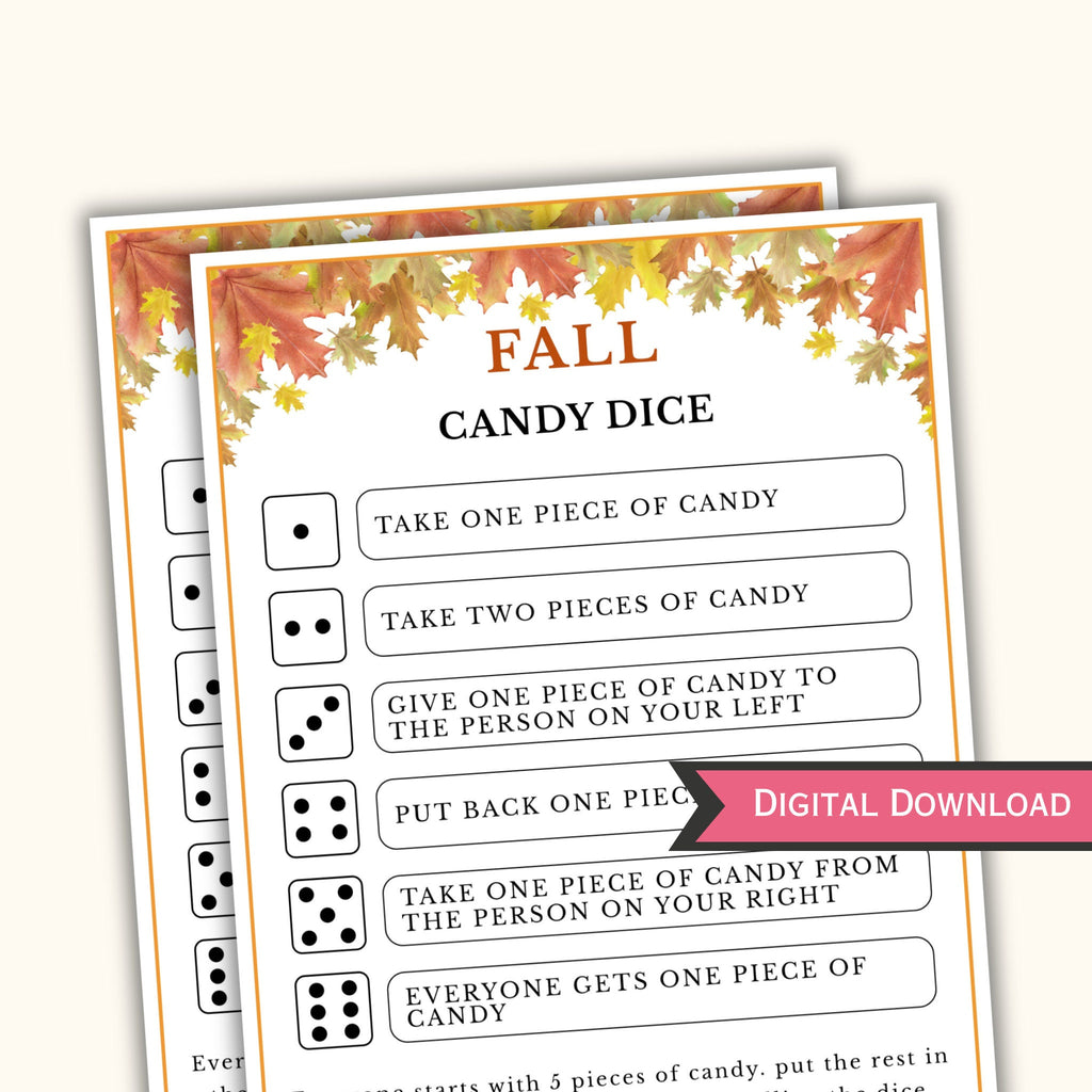 Fall Candy Dice Game