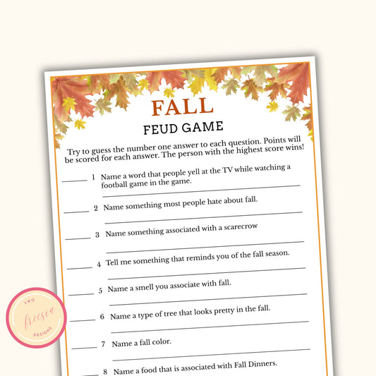Fall Party Feud Game