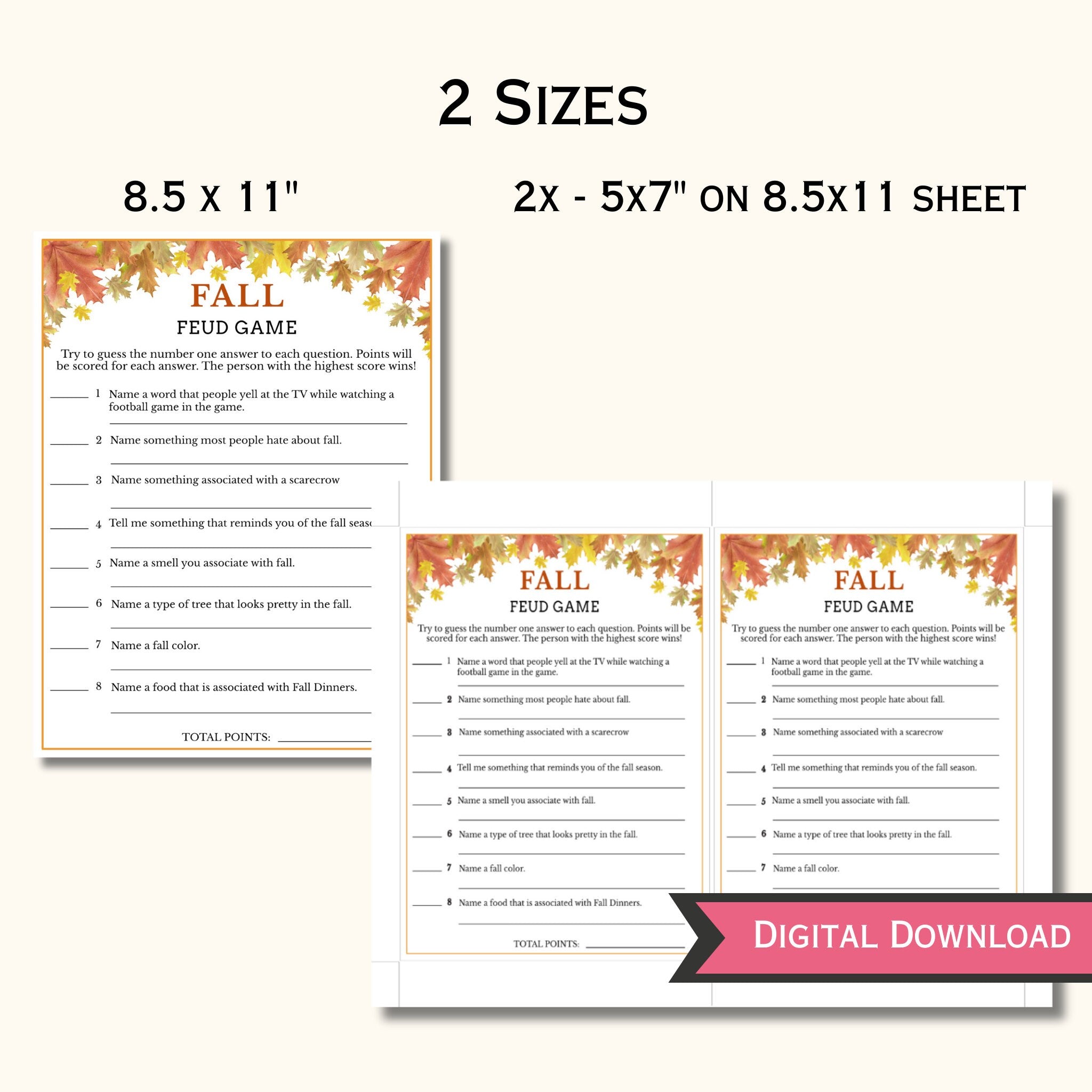 Fall Party Feud Game