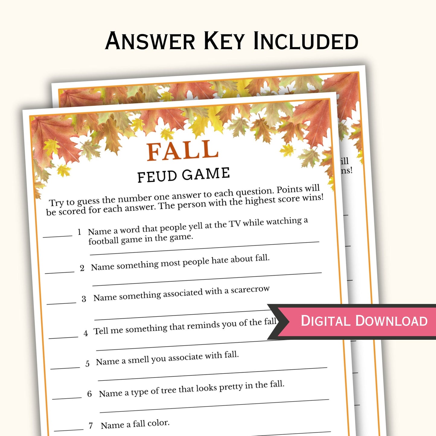 Fall Party Feud Game