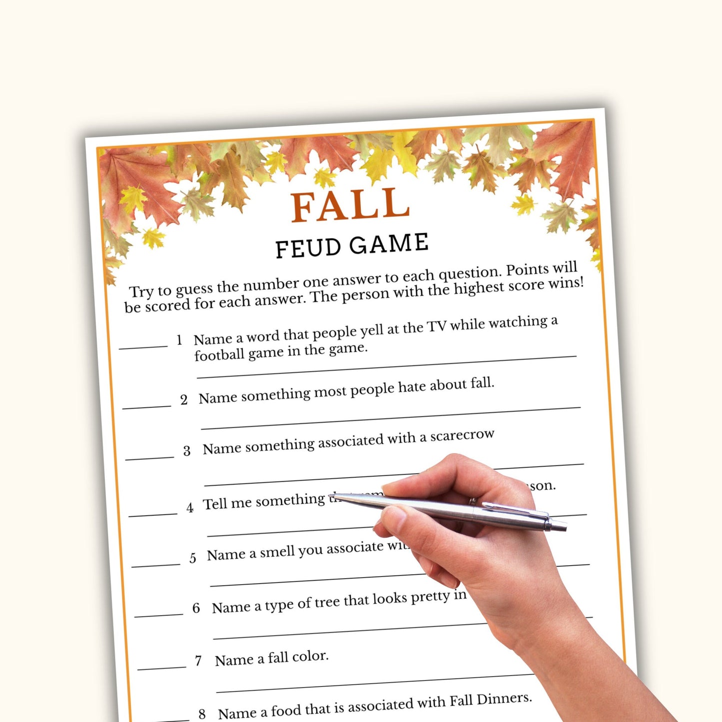 Fall Party Feud Game