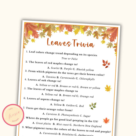 Fall Leaves Trivia Game