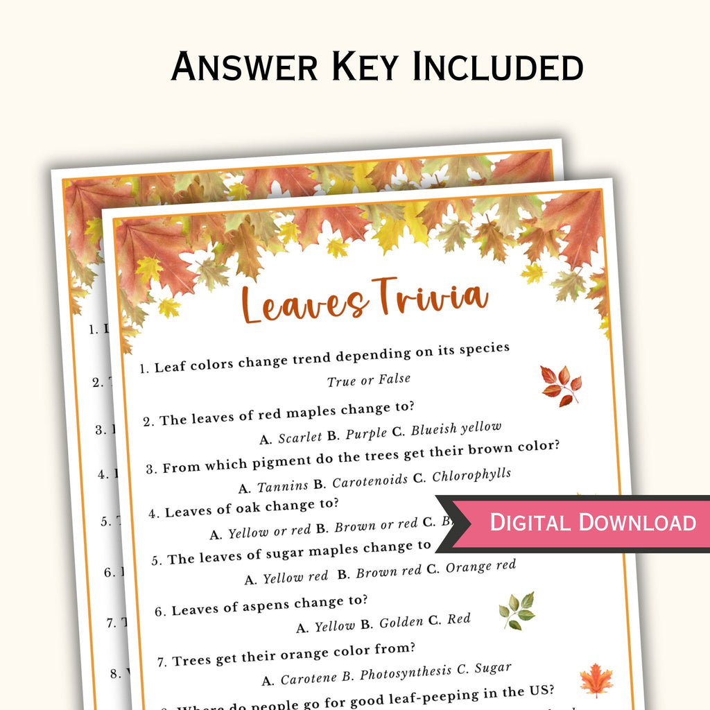 Fall Leaves Trivia Game