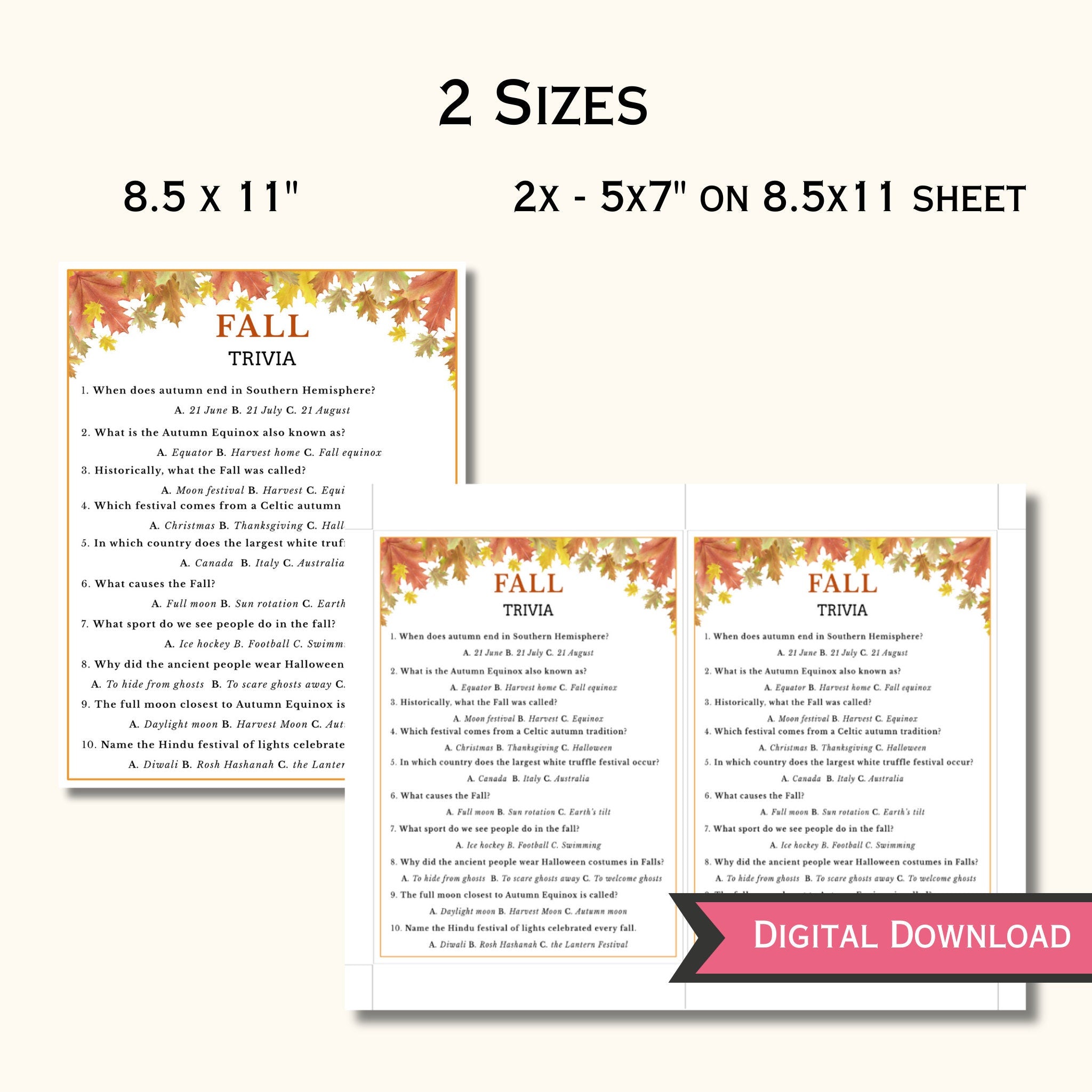 Fall Trivia Game