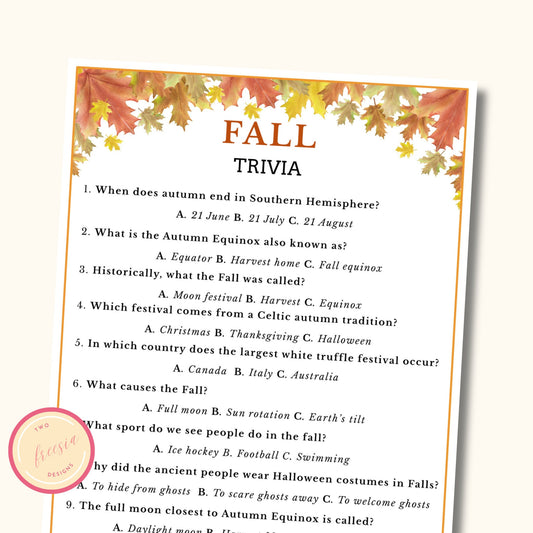 Fall Trivia Game