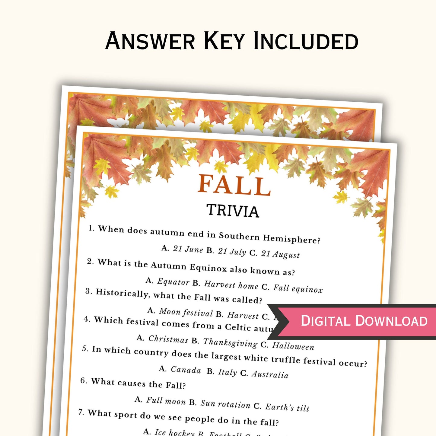 Fall Trivia Game