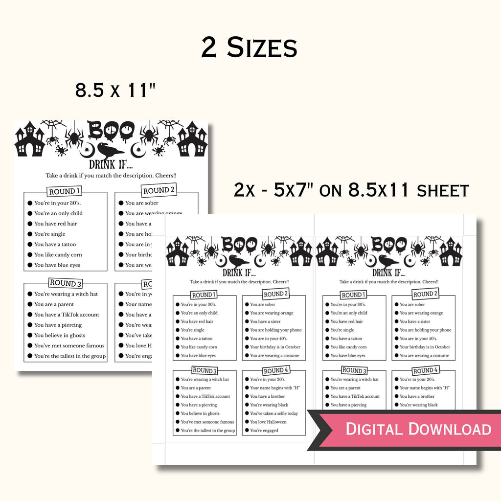 Halloween Drink If - Printable Halloween Game for Adults