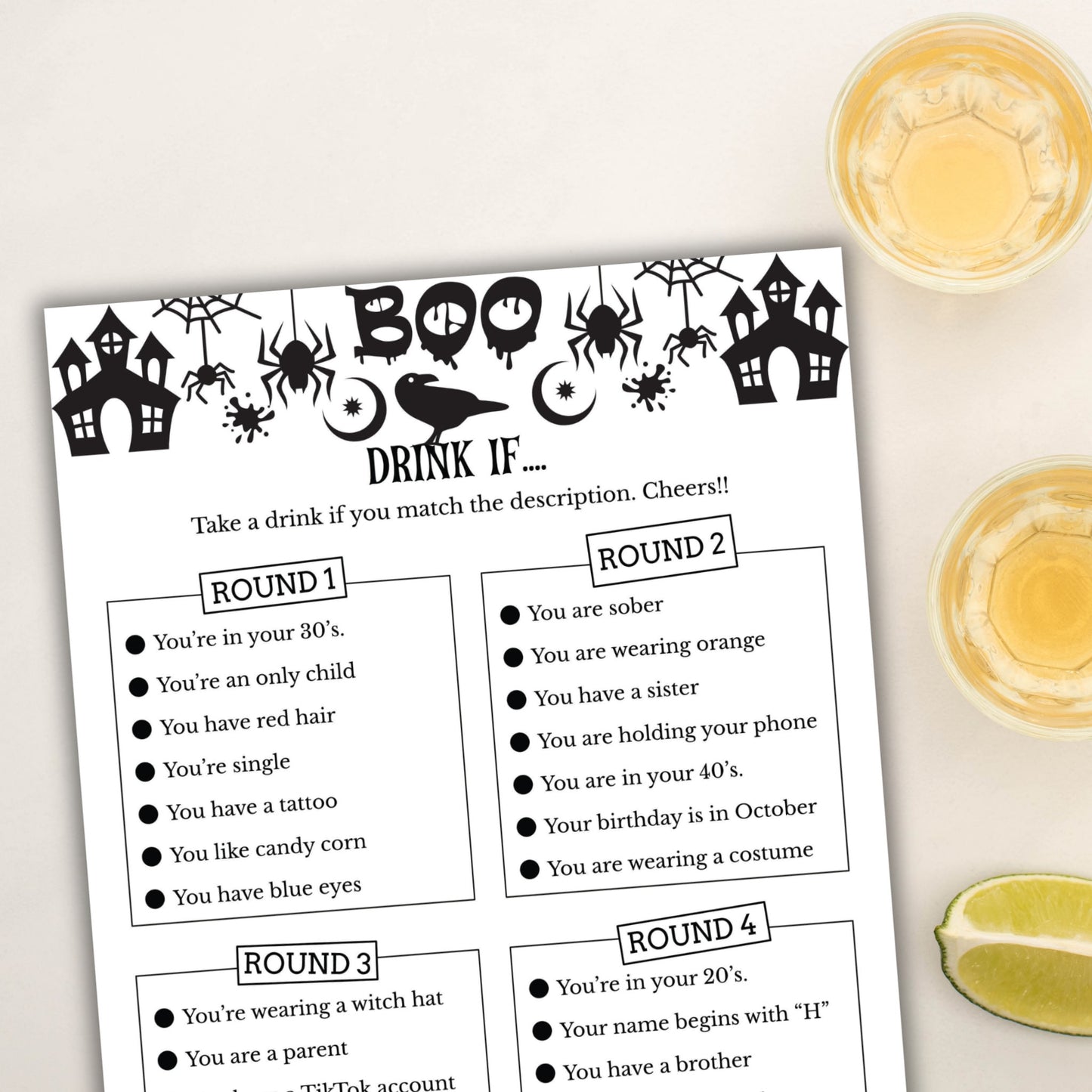 Halloween Drink If - Printable Halloween Game for Adults