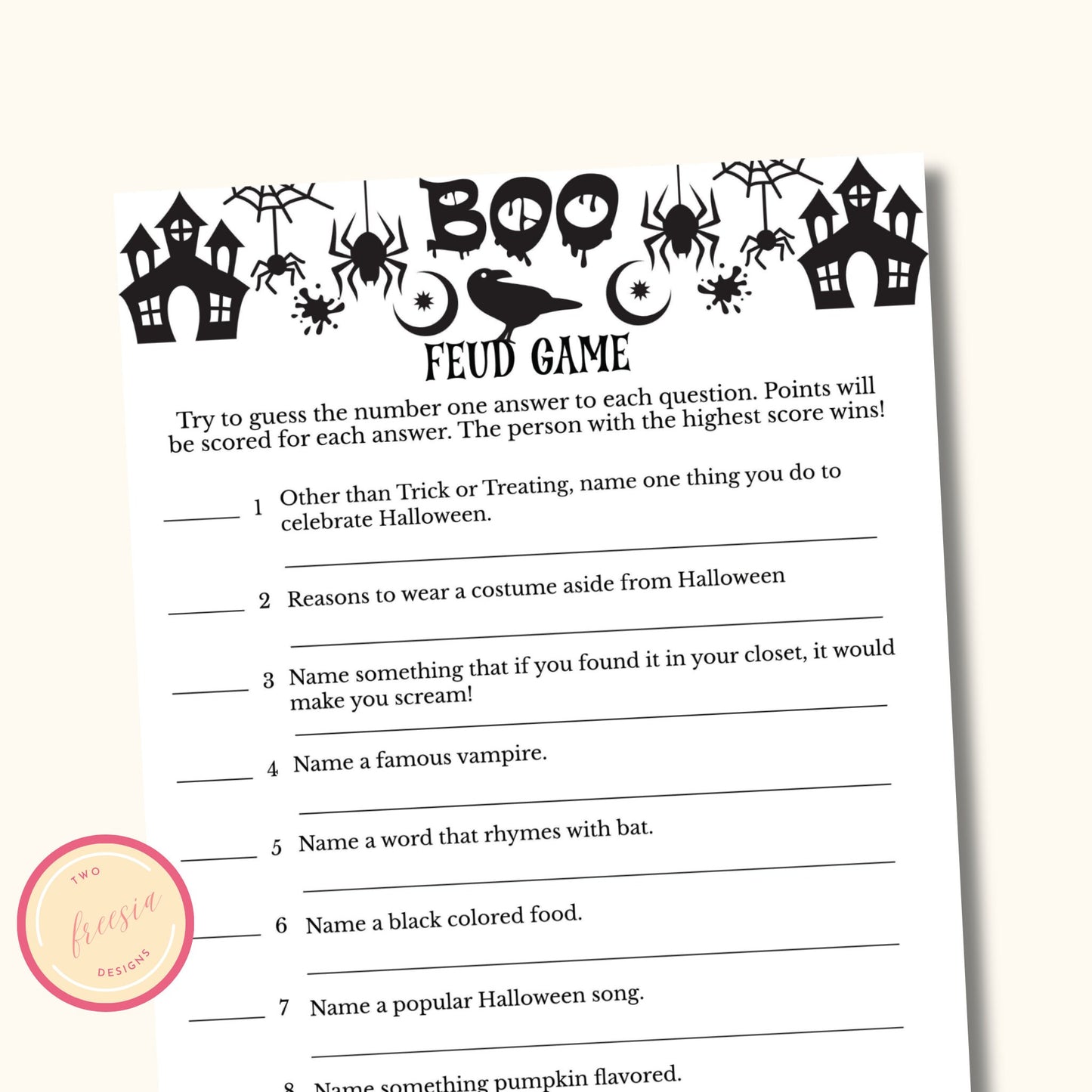 Halloween Feud Party Game