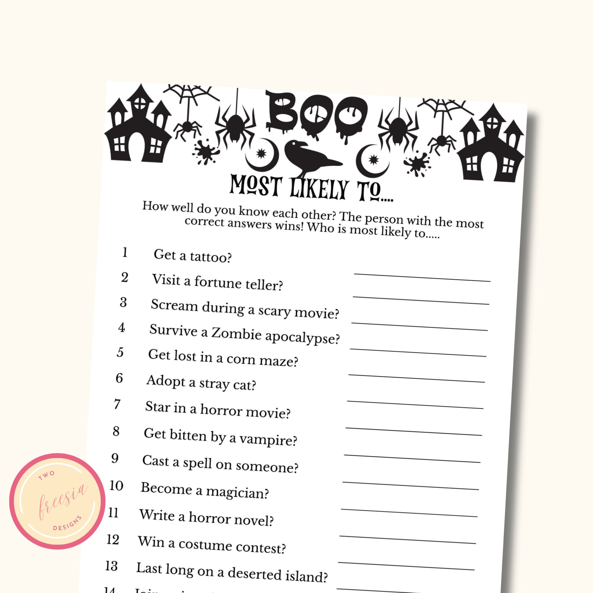 Halloween Most Likely to Game