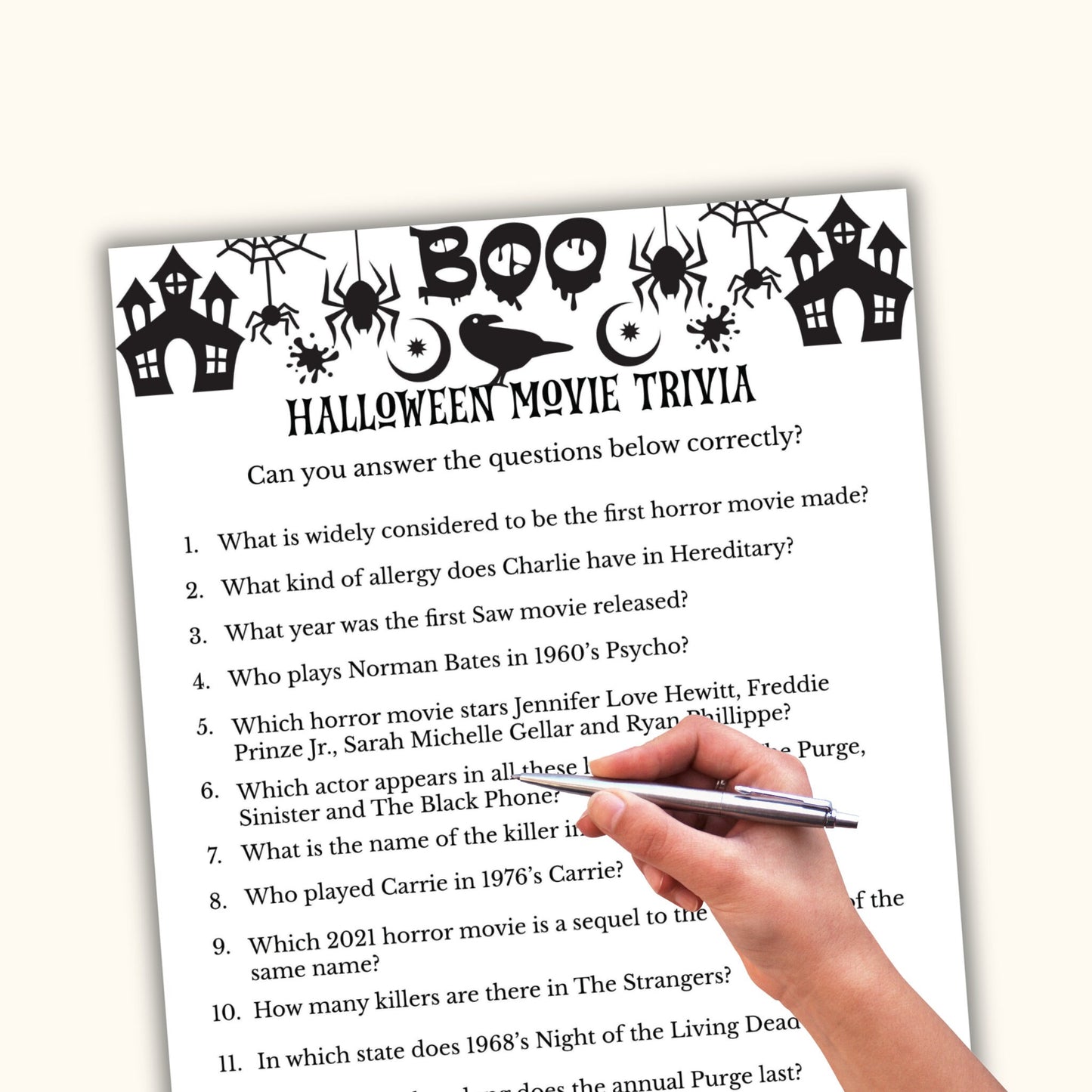 Halloween Movie Trivia Game